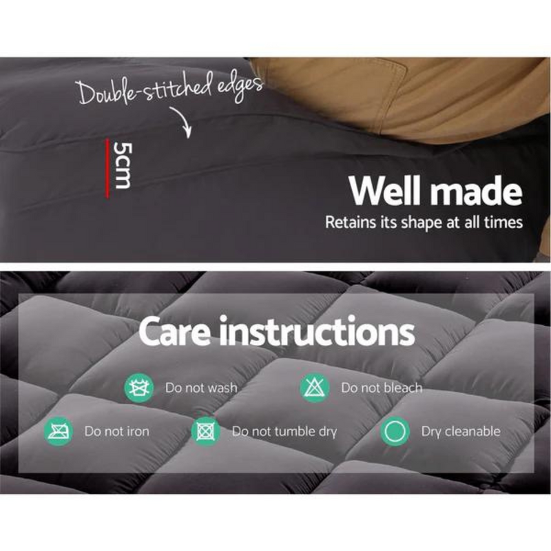 Premium Charcoal Bamboo Mattress Topper